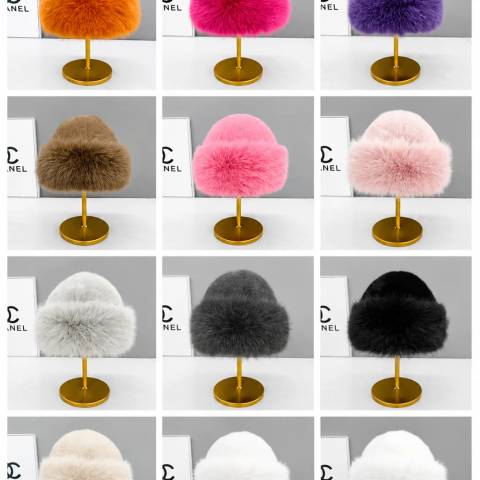 Luxury Women's Faux Fur Bucket Hat – Winter Plush Warm Cap