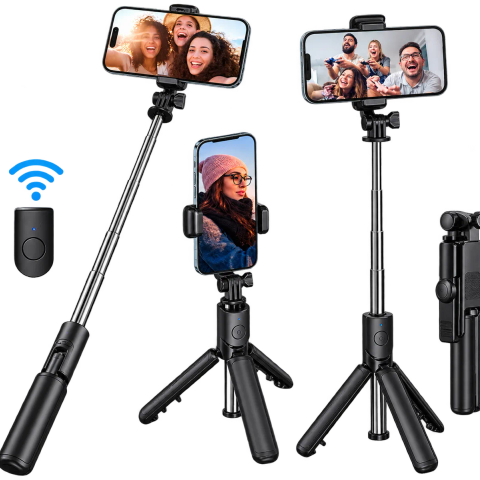 Portable Selfie Stick Tripod with Wireless Remote & Fill Light