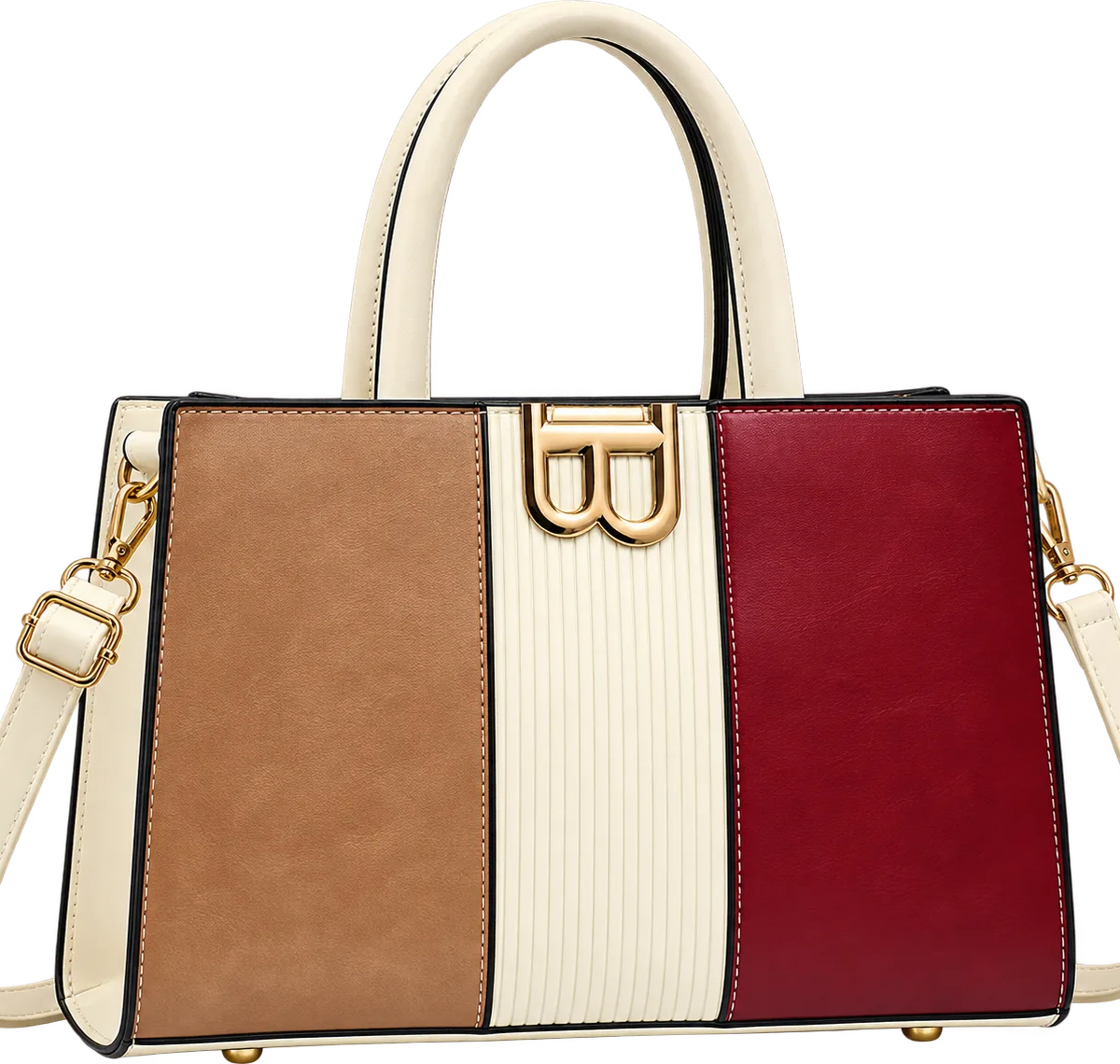 Elegant Color-Block Women's Top Handle Handbag