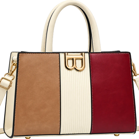 Elegant Color-Block Women's Top Handle Handbag