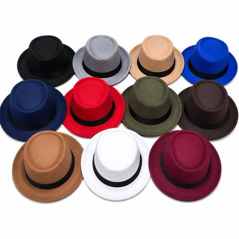 Classic Unisex Felt Fedora Hat with Black Ribbon Band
