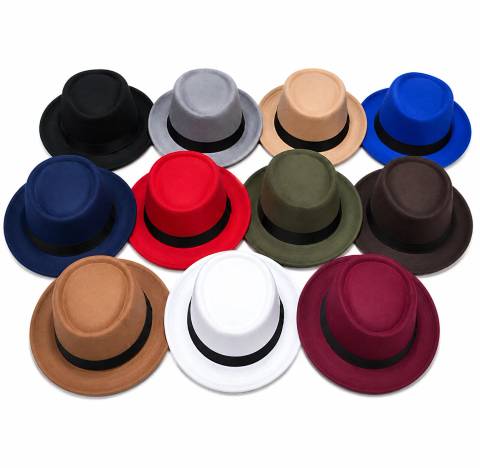 Classic Unisex Felt Fedora Hat with Black Ribbon Band