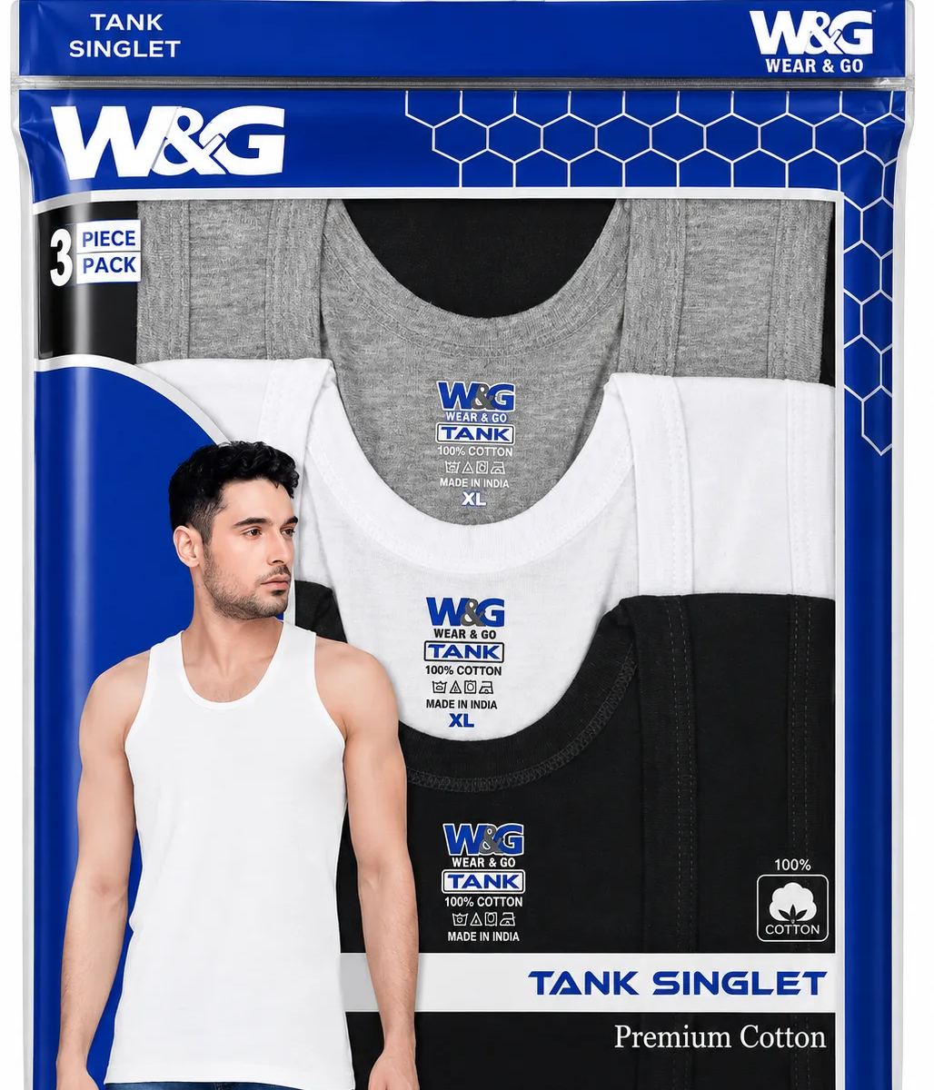 W&G Plain Colour Singlet-3 pcs