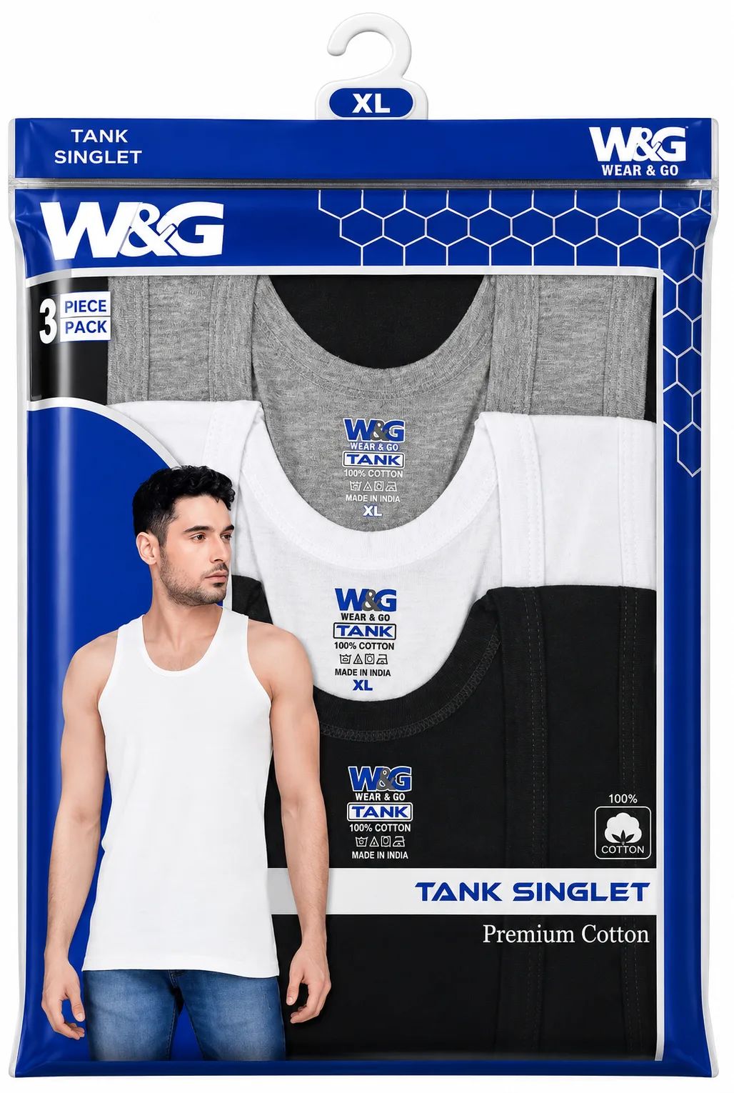 W&G Plain Colour Singlet-3 pcs