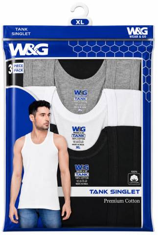 W&G Plain Colour Singlet-3 pcs