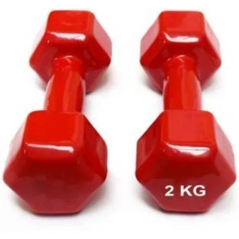 Fitness Vinyl 2kg Dumbbell Pair – Home & Gym Workout Weights