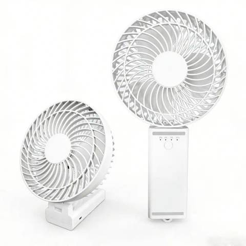 6-inch solar-powered folding handheld fan with high wind power and USB charging