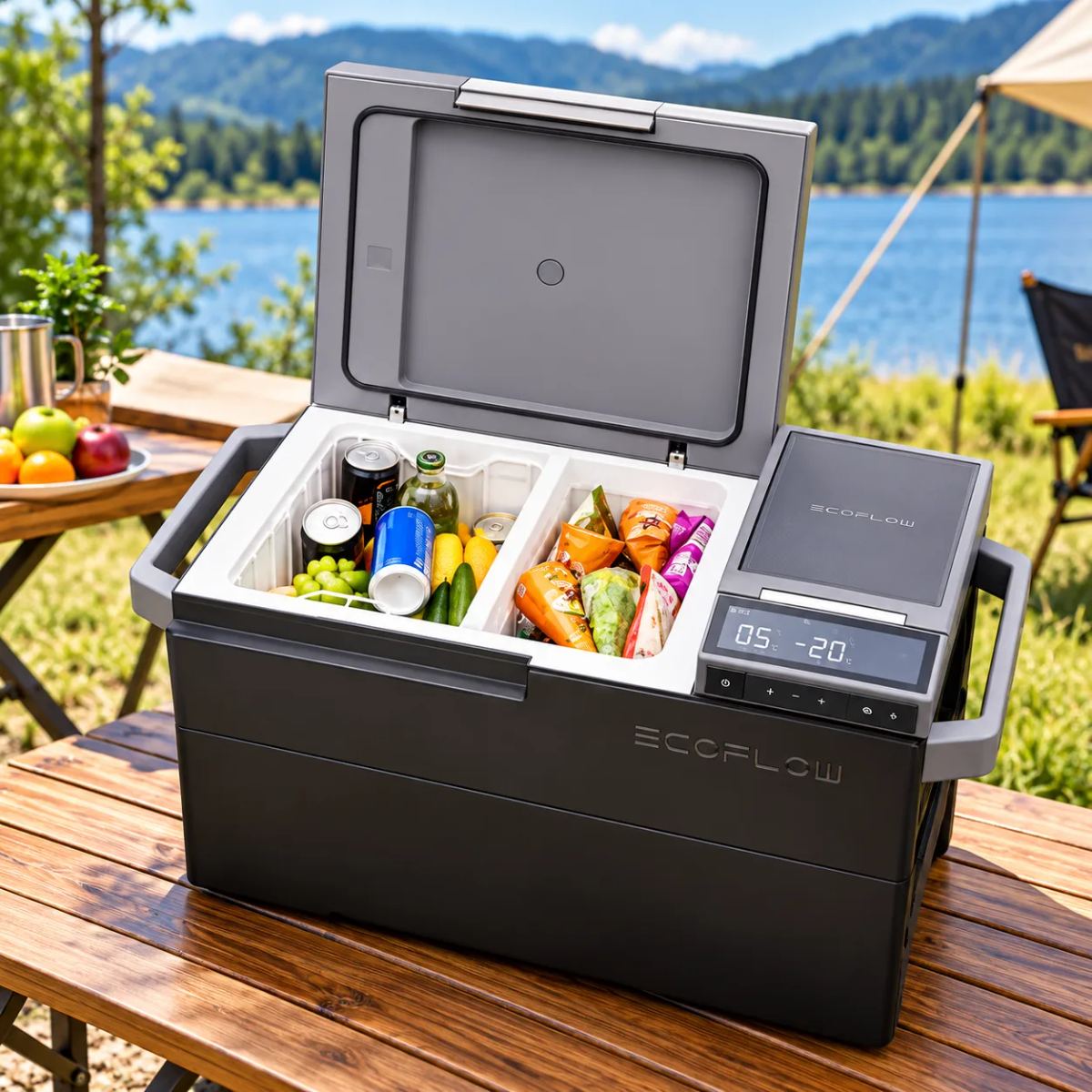 EcoFlow GLACIER Portable Dual-Zone Fridge Freezer with Ice Maker