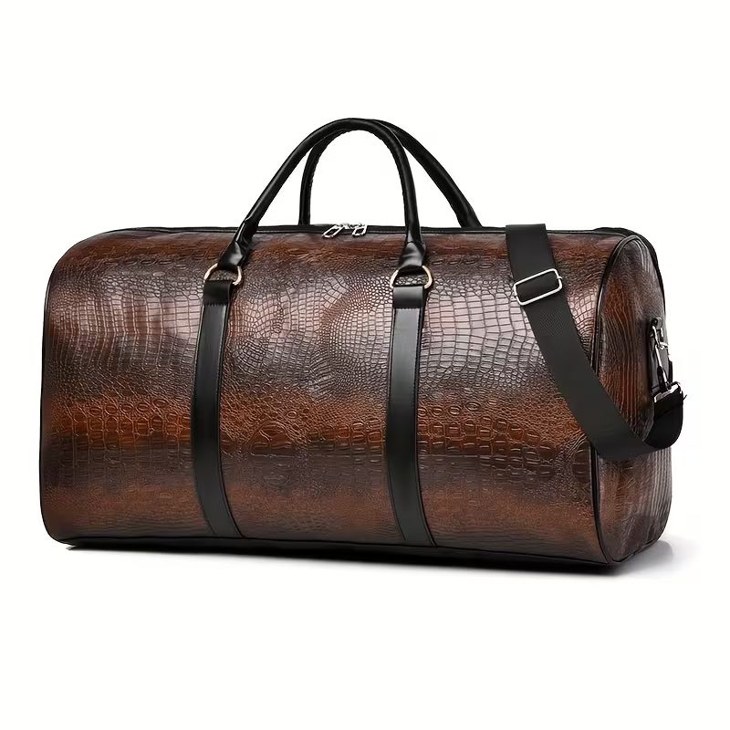 Large Capacity Crocodile Print Tote & Duffle Bag.