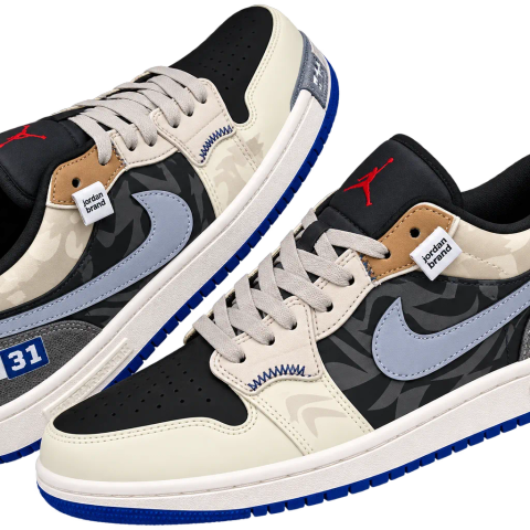 Men's Air Jordan 1 Low Utility Camo Blue Sneakers