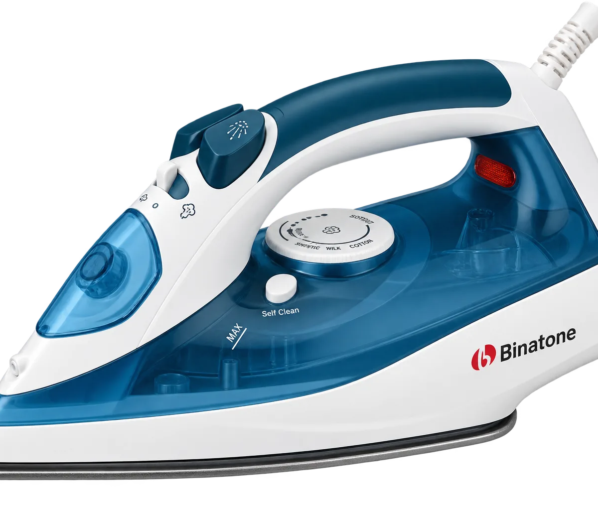 Smoother Gliding Steam Iron (SI-1605) - Blue + 2 Years Warranty.