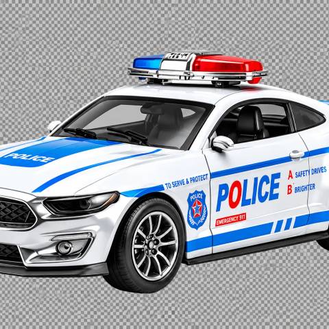 Die-Cast Pull-Back Police Sports Car