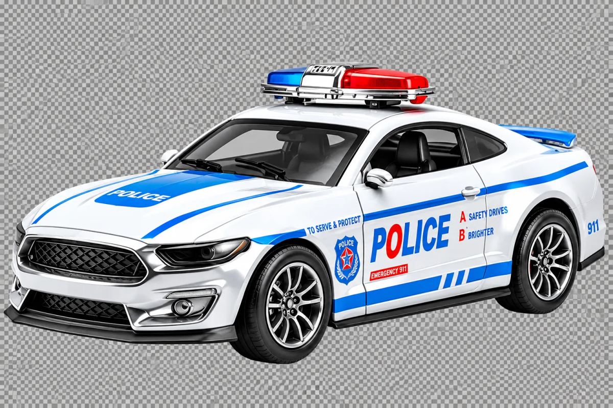Die-Cast Pull-Back Police Sports Car