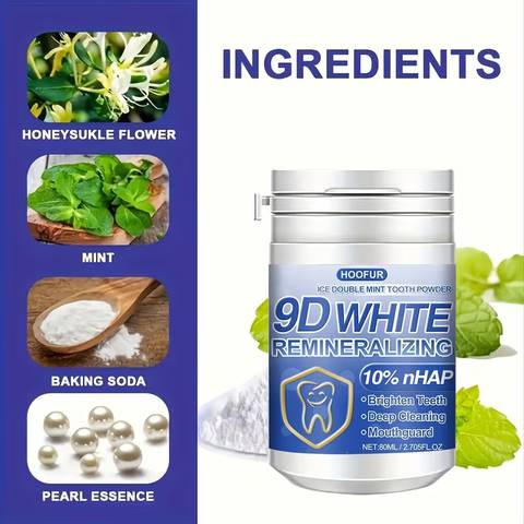 9D White Remineralizing Hydroxyapatite Toothpaste Powder