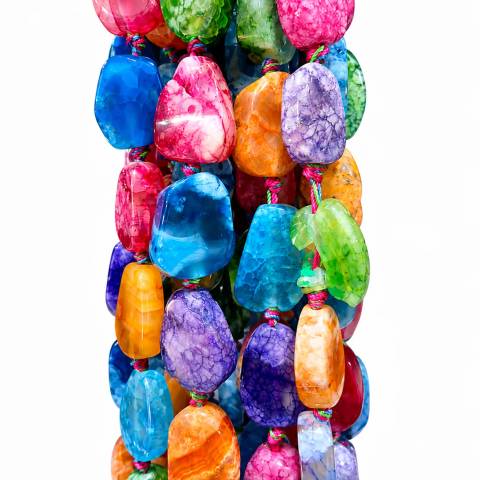 Vibrant Multicolor Agate Bead Strands