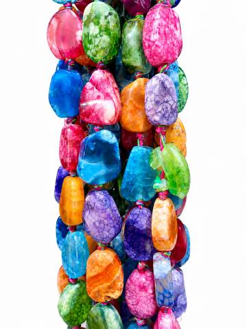 Vibrant Multicolor Agate Bead Strands