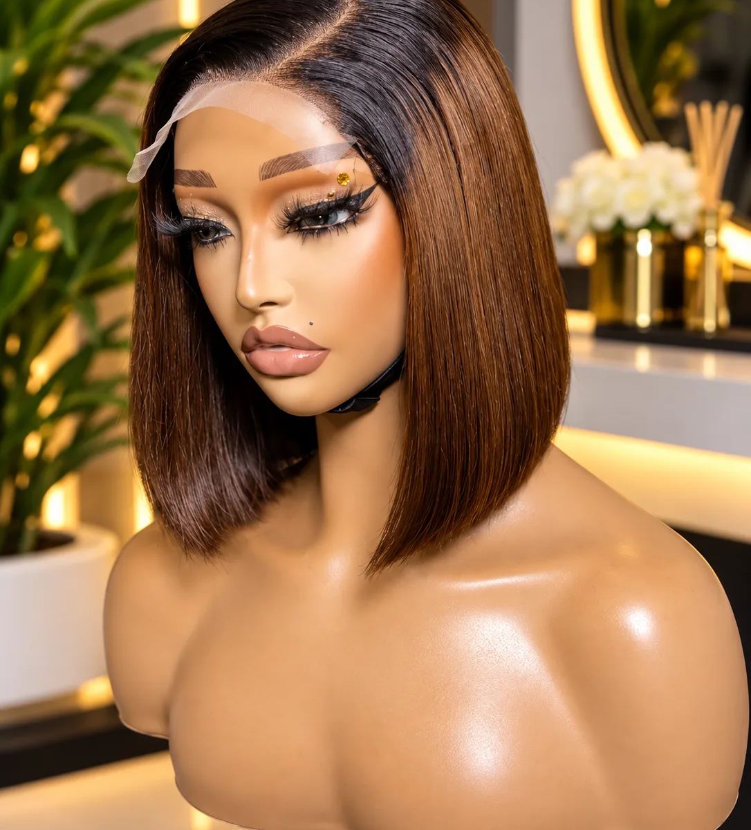 Mocha Sleek Bob HD Lace Wig