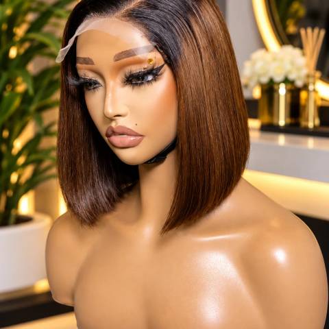 Mocha Sleek Bob HD Lace Wig