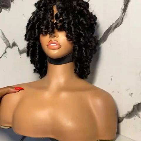 Rose Curl Wig – 6 Inches | Black Short Curly Wig